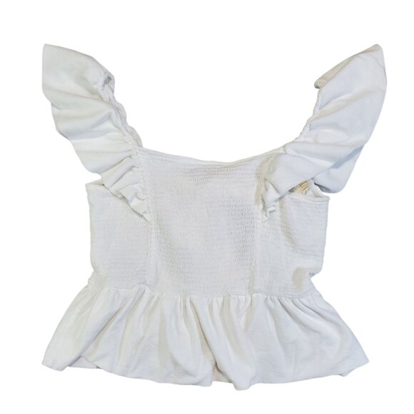 Nation Ltd. White Smocked Ruffle Jenny Tank - Large - Picture 8 of 8